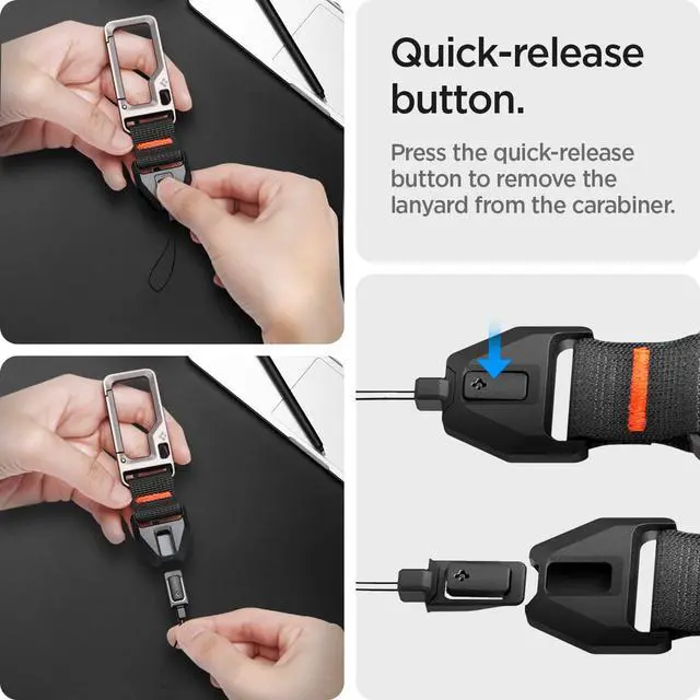 Alt view image 4 of 7 - Carabiner for AirPods Pro 3 / AirPods Pro 2, Premium Material | Detachable Carabiner with Lanyard for AirPods Pro 3rd Generation (2025) and 2nd Generation (2022/2023), Quick Release Button