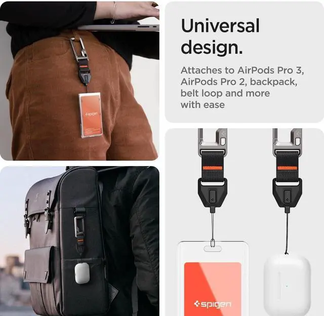 Alt view image 3 of 7 - Carabiner for AirPods Pro 3 / AirPods Pro 2, Premium Material | Detachable Carabiner with Lanyard for AirPods Pro 3rd Generation (2025) and 2nd Generation (2022/2023), Quick Release Button