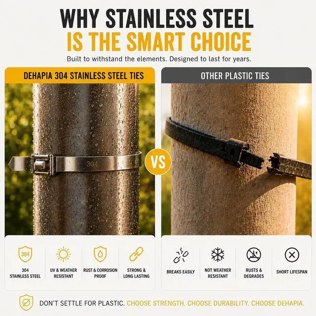 Alt view image 4 of 6 - Stainless Steel Zip Ties 120 PCS Metal Zip Ties Heavy Duty Outdoor