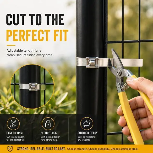 Alt view image 6 of 6 - Stainless Steel Zip Ties 120 PCS Metal Zip Ties Heavy Duty Outdoor