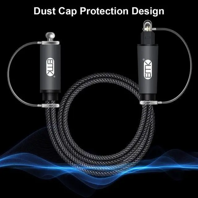 Alt view image 6 of 7 - Optical Extension Cable Male to Female Coupler Cord Nylon Braided Jacket 24K Gold-Plated Fiber Digital Extension Adapter Cable for Home Theater Sound bar TV 3.3ft