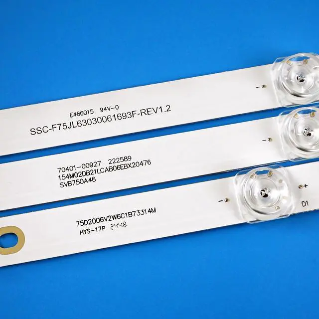 Alt view image 2 of 7 - LED Backlight Strips for Vizio 75'' TV V755-G4 V755-H4 V755-J04 SVB750A46 | SVB750A78 SVB750A98 SVB750A46 70401-01274 70401-01083 SSC-F75JL63030061607B-REV1.4 E479275 70401-01558