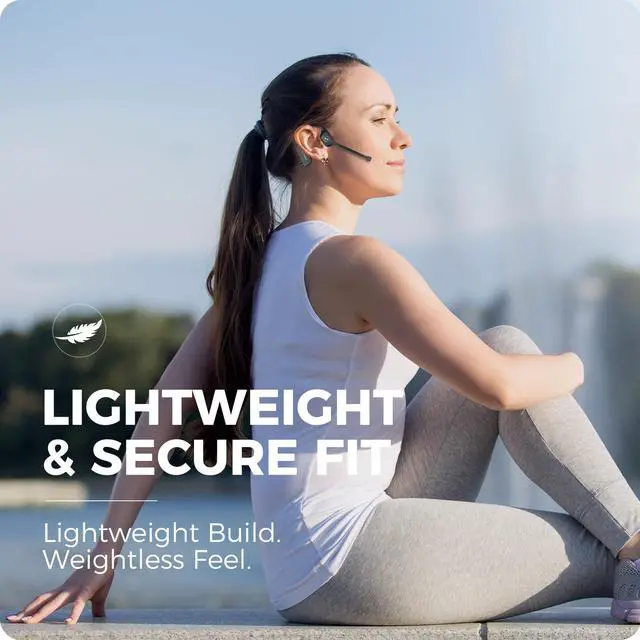 Alt view image 6 of 6 - Open Ear Headphones with Mic, 32g Bluetooth Headset with Microphone, Dual Connect Bluetooth 6.0 with Noise Cancelling Mute Function, Wireless Headset with Mic for Sports,Work, Drivers, Call Centre