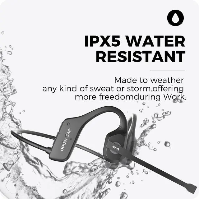 Alt view image 5 of 6 - Open Ear Headphones with Mic, 32g Bluetooth Headset with Microphone, Dual Connect Bluetooth 6.0 with Noise Cancelling Mute Function, Wireless Headset with Mic for Sports,Work, Drivers, Call Centre