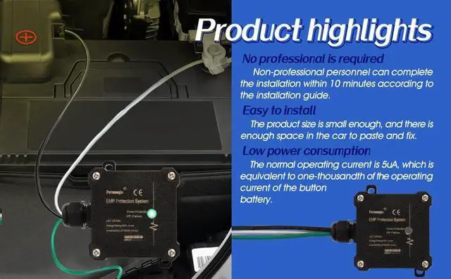 Alt view image 3 of 6 - EMP Protection for Vehicle Lightning, Solar Flare, and Surge Protection,12V DC