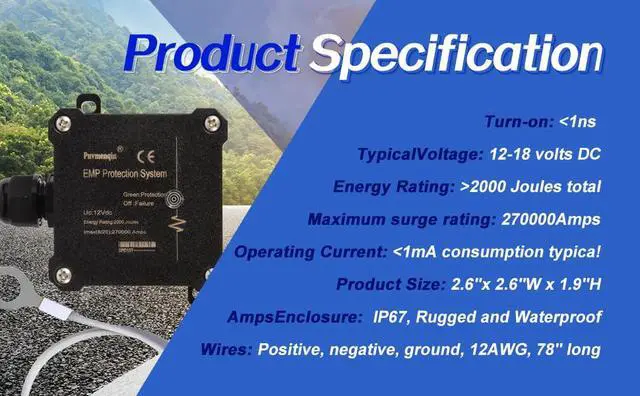Alt view image 6 of 6 - EMP Protection for Vehicle Lightning, Solar Flare, and Surge Protection,12V DC