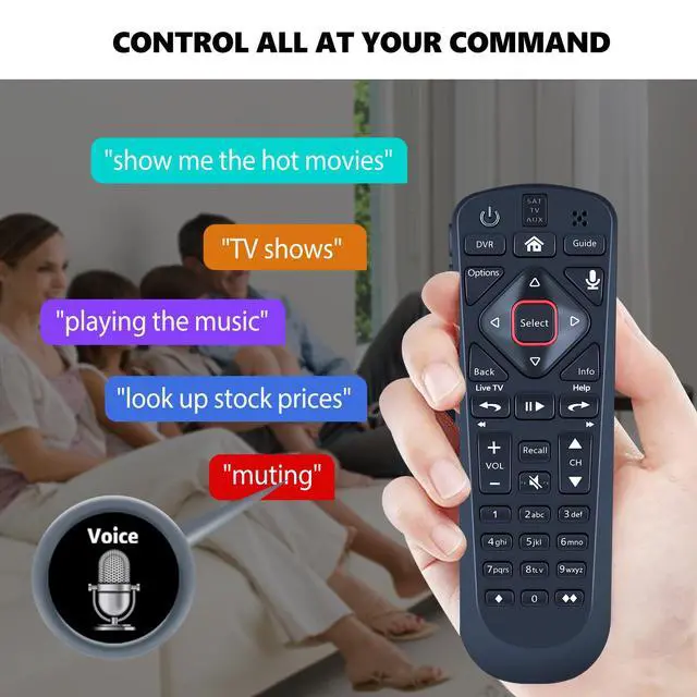 Alt view image 3 of 6 - Voice Replacement for Dish Network 54.0 Remote Control for The Hopper | Easy to Pair, Voice Control
