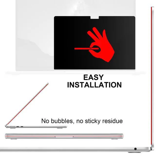 Alt view image 6 of 7 - Privacy Screen for Macbook Air 13.6/13 Inch (2022-2026, M2, M3, M4, M5), Removable Matte Anti Glare Blue Light Protector Private Security Filter for 13.6 inch Mac Laptop Computer