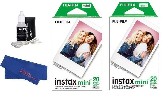 Main image of INSTAX MINI Instant Color Film Bundle for EVO, Mini 12, 11, 40 and 41 Cameras, Includes: Instant Color Film, Cleaning Kit and Cleaning Cloth (40 Exposures)