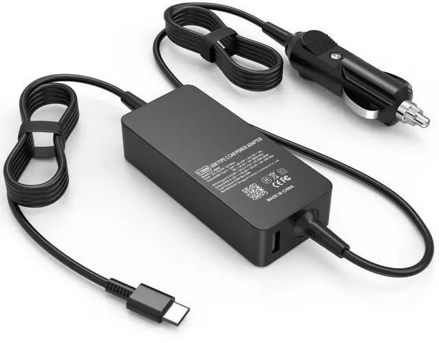 Main image of 100W USB C Laptop Car Charger Compatible with Dell | for Latitude/XPS/Pro 16 14 13 plus/Pro Max, for Precision/Chromebook/Inspiron/Vostro, Type C Travel Power Cord Ac Adapter