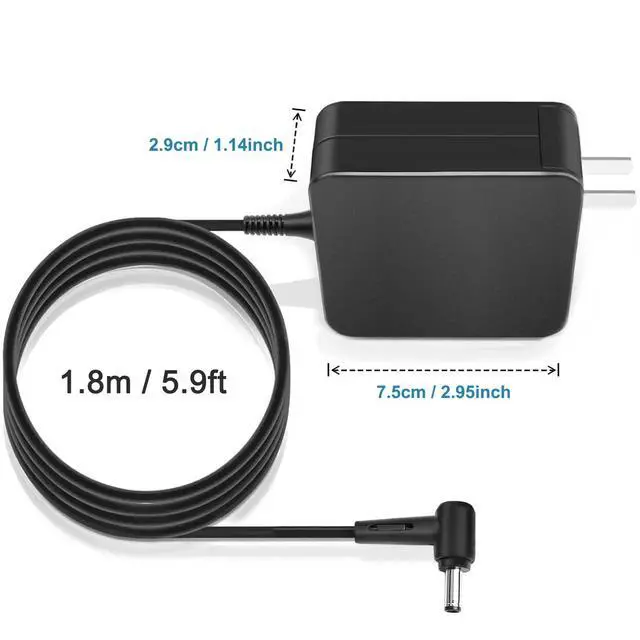Alt view image 2 of 6 - 65W 45W AC Adapter Compatible with Asus f1502za f1504za e1404fa e1504ga e1504fa m1405y m1502y m1605y m1505y tn3402q tn3604y f1704z x1704z ExpertBook p2451fa B1500 vivobook Charger