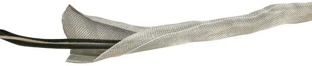 Main image of RFI Shield Split Sleeve 1/2"x36' | Tinned Copper Shielding, 17.5" Grounding Strap, Flexible, Durable