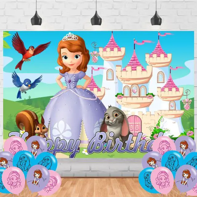 Main image of Sofia Princess Birthday Backdrop,Princess Poster for Cartoon Theme Party Decorations Birthday Supplies Background Studio Shoot Photo Props