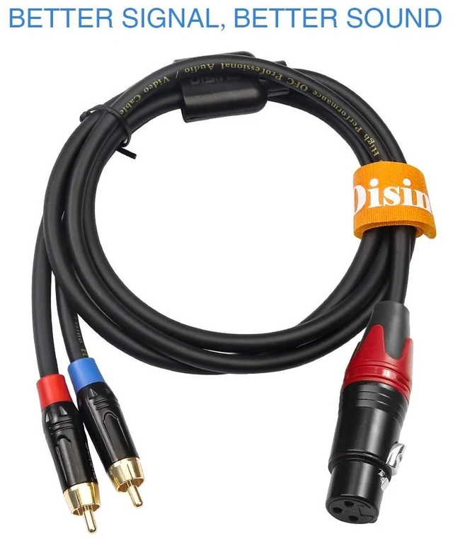 Alt view image 5 of 7 - Female XLR to Dual RCA Y Splitter Patch Cable,Unbalanced XLR Female to 2 RCA/Phono Plug Stereo Audio Interconnect Duplicator Lead - 6.6 Feet