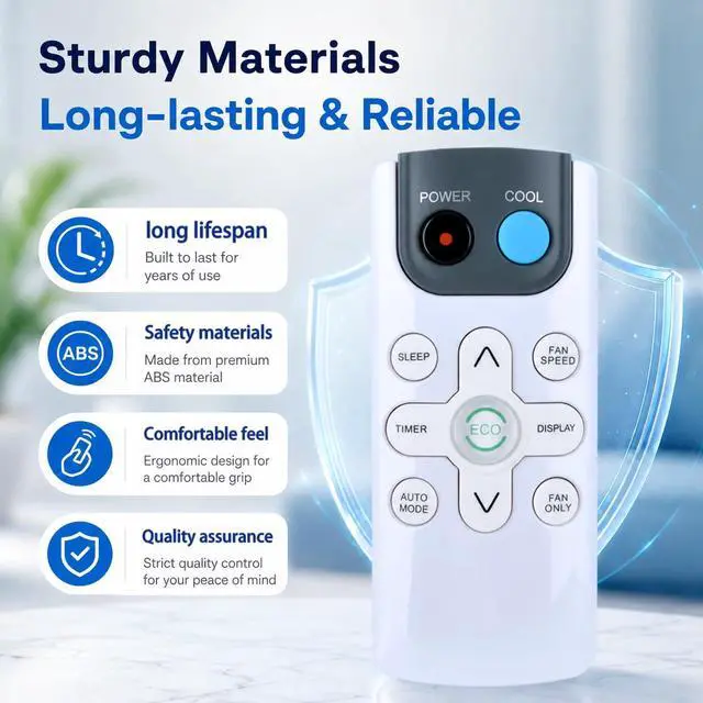 Alt view image 3 of 7 - GYKQ-71E Window Air Conditioner Remote Control for Black+Decker/Della/Amana/TCL/Della/Crosley/Acekool/Emerson/ROVSUN/GarveeHome/Magshion/Acekool/Adoolla/ACONEE/GAOMON/Comfort Zone/Honeywell/Mollie