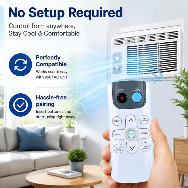 Alt view image 4 of 7 - GYKQ-71E Window Air Conditioner Remote Control for Black+Decker/Della/Amana/TCL/Della/Crosley/Acekool/Emerson/ROVSUN/GarveeHome/Magshion/Acekool/Adoolla/ACONEE/GAOMON/Comfort Zone/Honeywell/Mollie