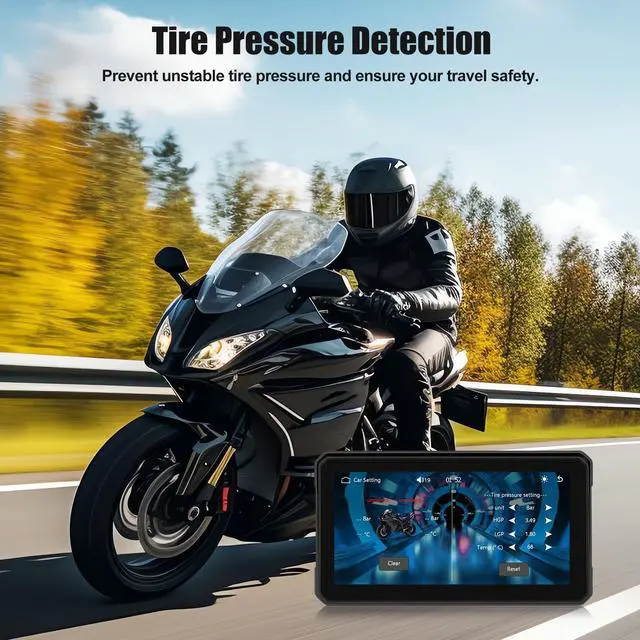 Alt view image 4 of 7 - Wireless Motorcycle CarPlay Android Auto 6 Inch Car Play Moto Support TPMS Bluetooth IP68 Waterproof for Motorbike GPS Navigation,Siri,Google Assistant
