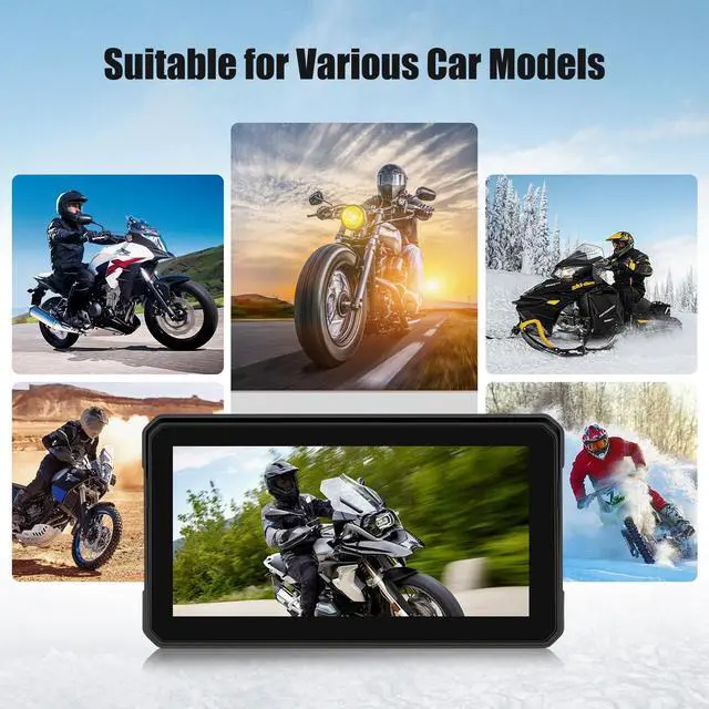 Alt view image 6 of 7 - Wireless Motorcycle CarPlay Android Auto 6 Inch Car Play Moto Support TPMS Bluetooth IP68 Waterproof for Motorbike GPS Navigation,Siri,Google Assistant