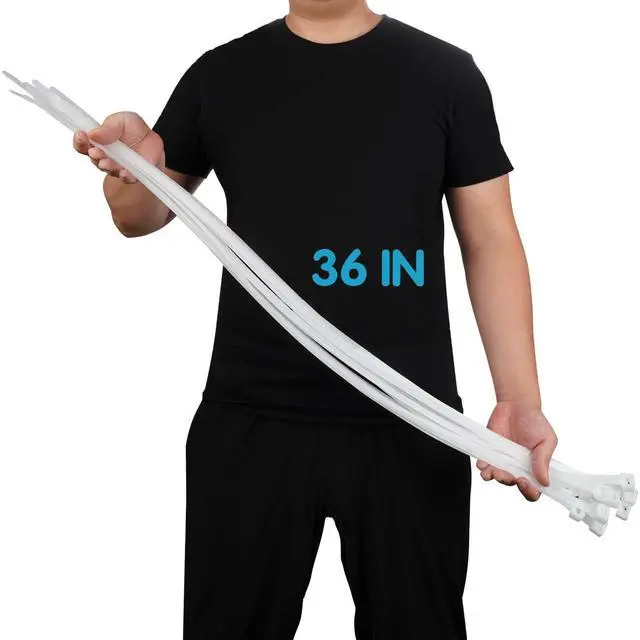 Main image of Zip Ties Heavy Duty 36 inch, Industrial 60 Pack 220 lbs Strength | Extra Long Wide Nylon Cable Ties, Self-Locking Strong Tie Wraps for Indoor & Outdoor, Garden, Automotive, HVAC, Agriculture
