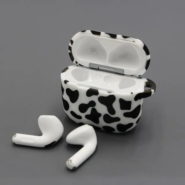 Alt view image 7 of 7 - Case Compatible with AirPods 4 Case,Soft Silicone Cover with Bracelet Lanyard and Keychain, Cute Wireless Charging Protective Case for Apple AirPods 4th for Women and Men (Cow)