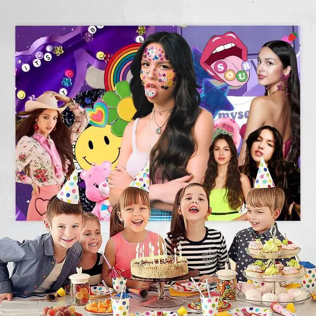Alt view image 2 of 4 - Wall Decor Backdrop for Olivia Singer Decorations, Olivia Singer Banner for Birthday Party Supplies (5x3ft)