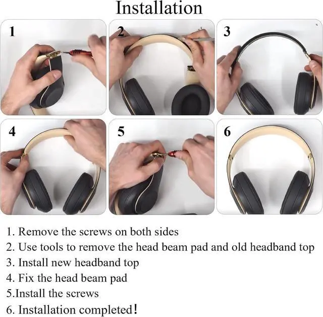 Alt view image 5 of 7 - Studio3 Headband & Hinge & Cushion for Beats Studio 3 Headphone,Gray Gold | Durable Replacement Headband,Studio 3 Parts Accessories Repair Kit Set,As Same As The OEM
