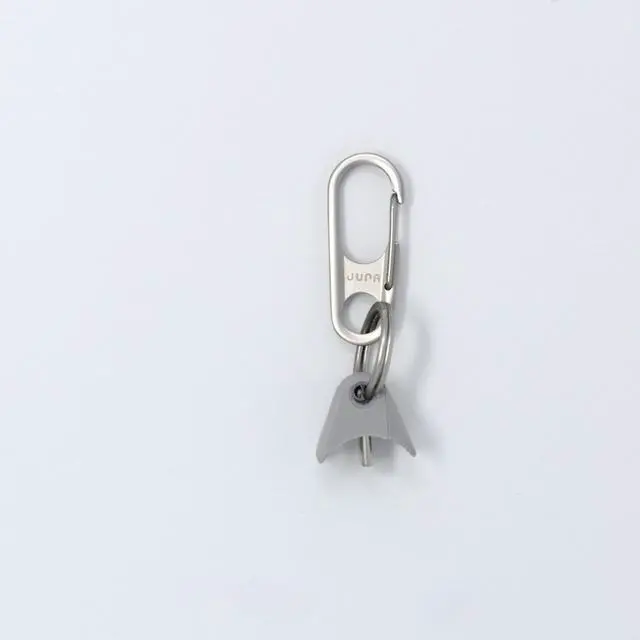 Alt view image 3 of 7 - Anchor for AirPods, Silver & Gray Carabiner Clip, Keychain & Lanyard | The only patented AirPods carry solution that attaches through the charging port. Both Lightning and USB-C Anchors included