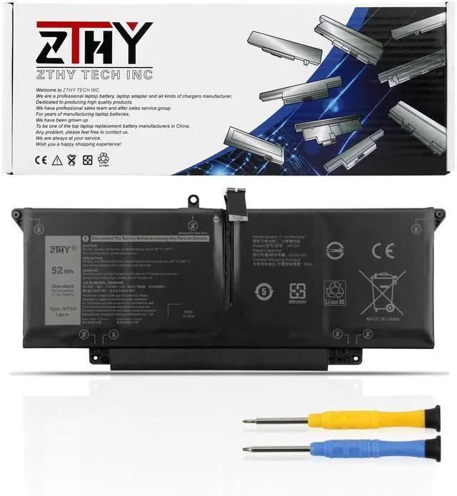 Main image of 52Wh JHT2H Laptop Battery Replacement for Dell Latitude 7310 7410 | Latitude 7410 Chromebook Enterprise P33S P33S001 P34S P34S001 35J09 0WY9MP 04V5X2 HRGYV 0HRGYV 4V5X2 09YYF 7.6V 6500mAh 4Cell