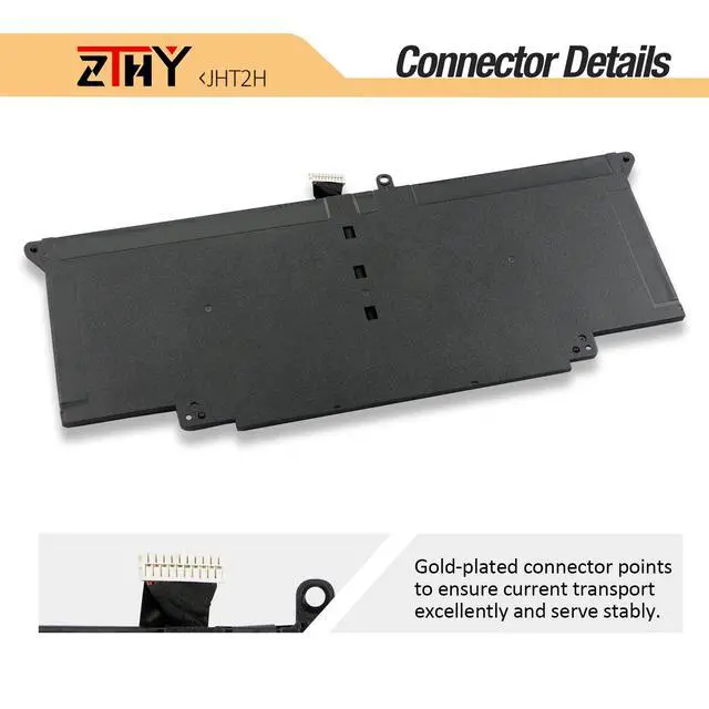 Alt view image 4 of 7 - 52Wh JHT2H Laptop Battery Replacement for Dell Latitude 7310 7410 | Latitude 7410 Chromebook Enterprise P33S P33S001 P34S P34S001 35J09 0WY9MP 04V5X2 HRGYV 0HRGYV 4V5X2 09YYF 7.6V 6500mAh 4Cell