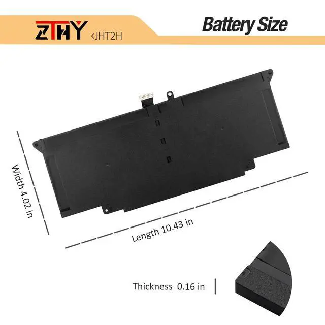 Alt view image 7 of 7 - 52Wh JHT2H Laptop Battery Replacement for Dell Latitude 7310 7410 | Latitude 7410 Chromebook Enterprise P33S P33S001 P34S P34S001 35J09 0WY9MP 04V5X2 HRGYV 0HRGYV 4V5X2 09YYF 7.6V 6500mAh 4Cell