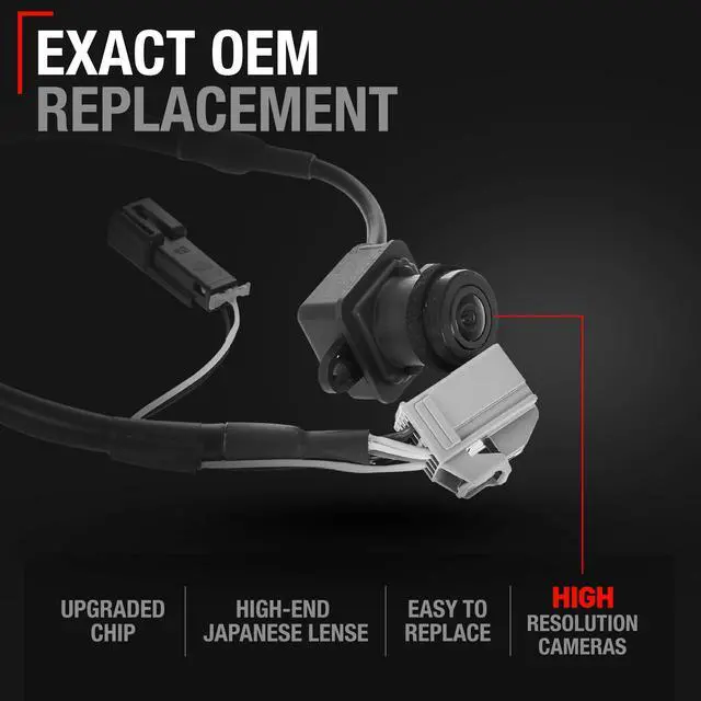 Alt view image 2 of 7 - Rear View Backup Camera - Compatible with 2011-2020 Dodge Journey - Reverse Park Assist Camera Replacement - OEM 56054158AG, 56054158AB, 56054158AC, 56054158AD, 590-143, CH1960102