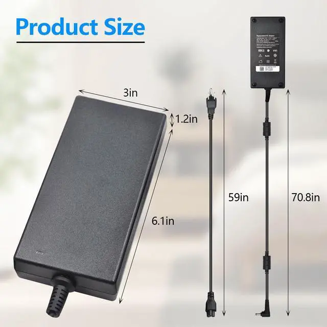 Alt view image 4 of 7 - 180W 19.5V 9.23A AC Laptop Charger Fit for MSI Gaming Laptop GS73VR GS63VR | Compatible with MSI Gaming Laptop GS43VR GS60 GS63 GS65 GS70 GE60 GE62 GE72 GT60 GT70 with Power Cord - Certified UL