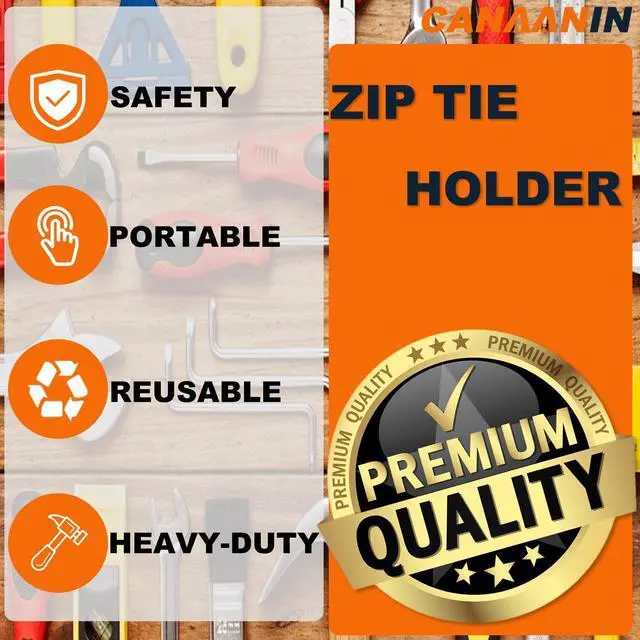 Alt view image 2 of 7 - Zip Tie Holder Cable Tie Holder Upgraded Portable Safe Efficient Organizer for Electrician Tool Tradie Bits Zipties Reusable Heavy-Duty 8 Pack (Colorful)