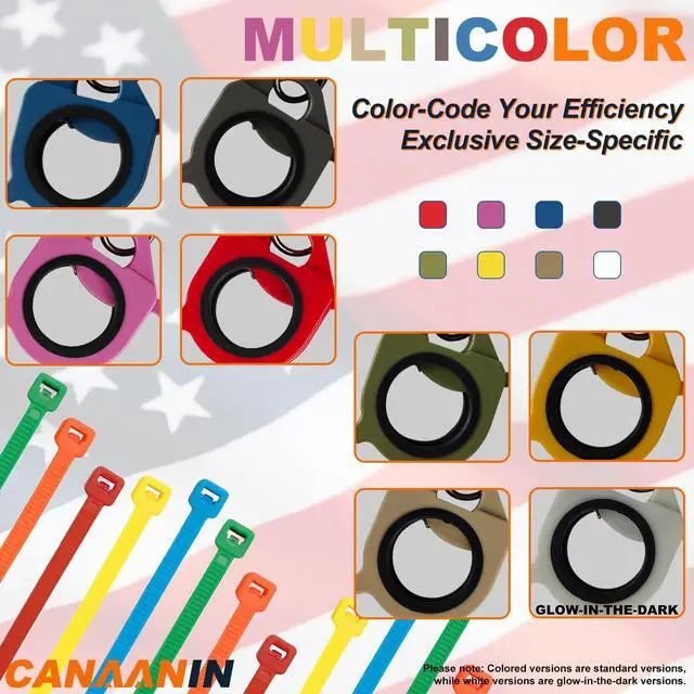Alt view image 5 of 7 - Zip Tie Holder Cable Tie Holder Upgraded Portable Safe Efficient Organizer for Electrician Tool Tradie Bits Zipties Reusable Heavy-Duty 8 Pack (Colorful)