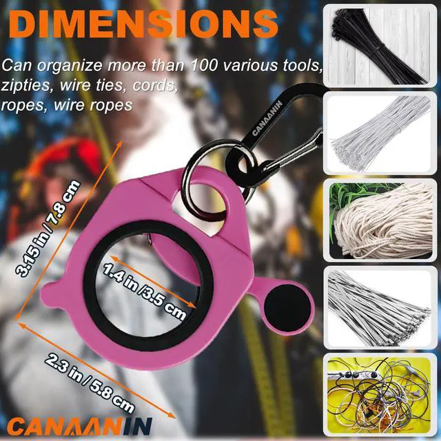 Alt view image 6 of 7 - Zip Tie Holder Cable Tie Holder Upgraded Portable Safe Efficient Organizer for Electrician Tool Tradie Bits Zipties Reusable Heavy-Duty 8 Pack (Colorful)