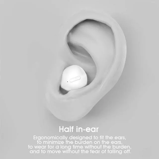 Alt view image 7 of 7 - Invisible Earbuds Mini Single Earbuds Tiny Discreet Hidden Earphones for Work, Small Ear Canals in-Ear Wireless with Charging Case for Work