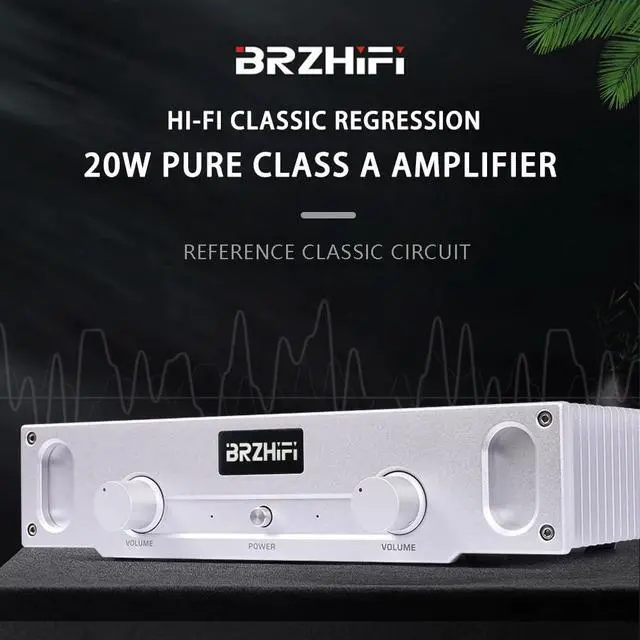 Alt view image 2 of 7 - A1S Pure Class A Power Amplifier 20W×2 2.0 Channel Stereo Amp | Reference classic circuit | Compatible with desktop and bookshelf speakers | Color: Silver