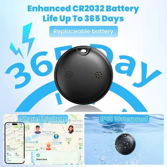 Alt view image 7 of 7 - 2026 New Dual System Air Tracker Tags-4 Pack for Both iOS & Android Phones, Bluetooth Tracker Compatible with Apple Find My (iOS) & Google Find Hub (Android) Device for Luggage, Keys, Wallets