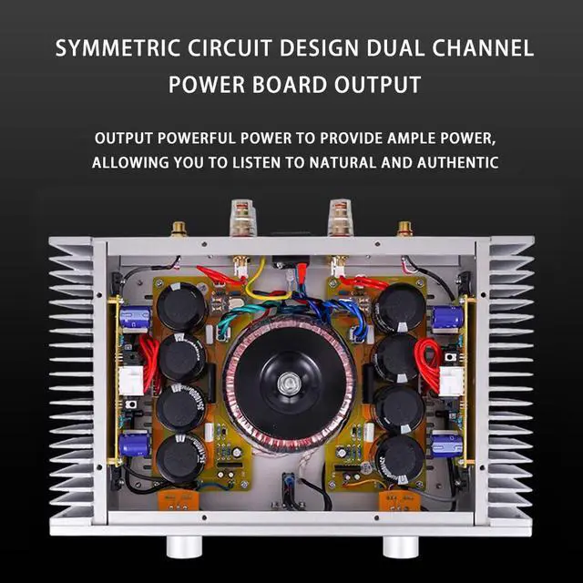 Alt view image 4 of 7 - A1S Pure Class A Power Amplifier 20W×2 2.0 Channel Stereo Amp | Reference classic circuit | Compatible with desktop and bookshelf speakers | Color: Silver