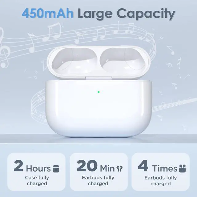 Alt view image 4 of 7 - Replacement Wireless Charging Case Compatible with AirPods Pro 3 USB-C | 450mAh Wireless Charger Case with Bluetooth Pairing Sync Button, 15-Min Fast Charging, USB-C & Wireless Charging, No Earbuds