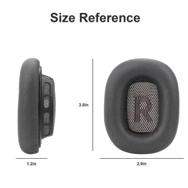 Alt view image 2 of 7 - Replacement Ear Cushions for AirPods Max Headphones AirPod Max Ear Cushions Ear Pads Covers Comfort Protein Leather Noise Isolation Memory Foam Earpads (Gray)