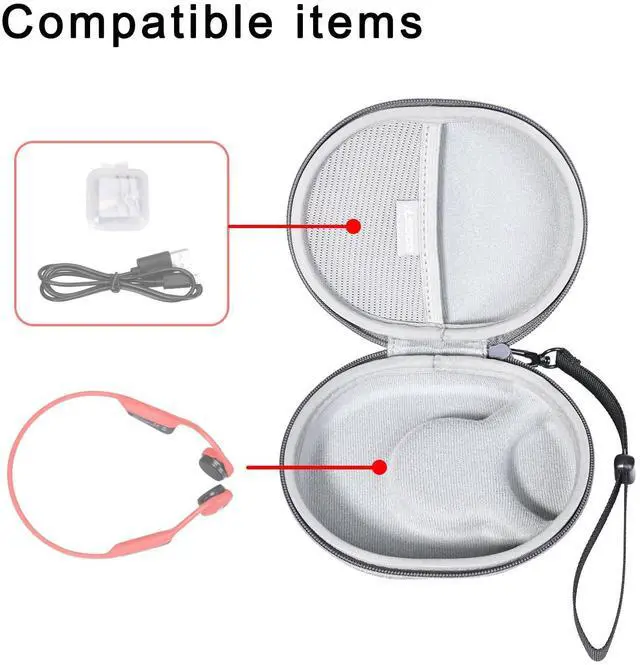 Alt view image 4 of 7 - Carrying Case for SHOKZ New OpenRun Pro 2 Mini/OpenRun Mini/OpenRun ProMini Open-Ear Bone Conduction Sport Headphones (Case Only)