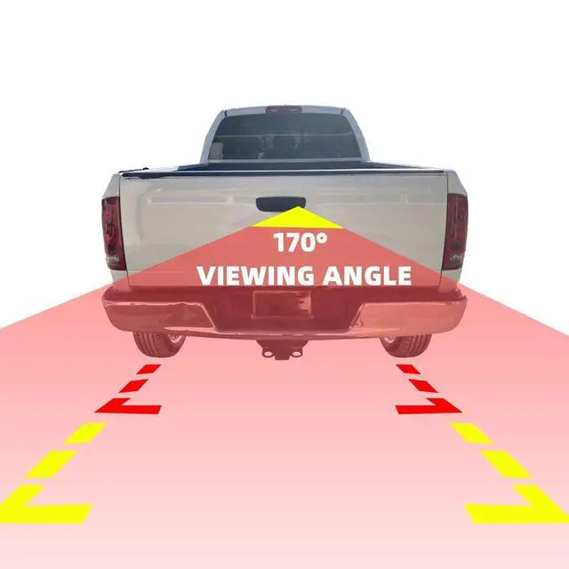 Alt view image 2 of 7 - Tailgate Handle Backup Camera Compatible with 2002-2008 Dodge Ram | for Ram 1500 2500 3500 Back up Rear View Reverse Camera Night Vision w/Extension Harness (RCA Connector)