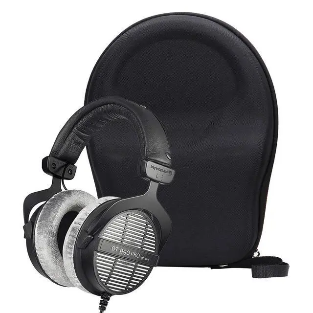 Alt view image 5 of 7 - Hard Portable Case Compatible with Beyerdynamic DT 990 PRO/DT 770 PRO Open Studio Headphone, Case Only (Black and Orange)