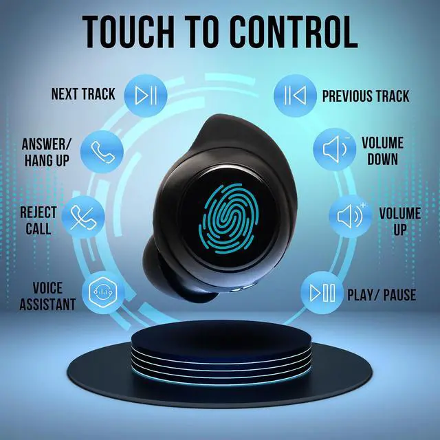 Alt view image 5 of 7 - Earbuds with Mic - Bluetooth 5.3 Headphones True Wireless IPX5 Waterproof Buds with Charging Case 50H Battery & Crystal Clear Stereo Sound