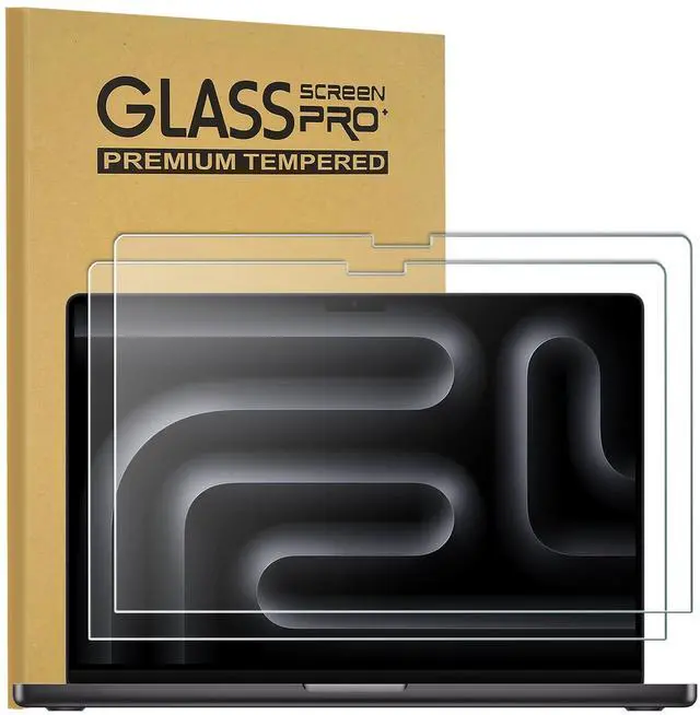 Main image of 2-Pack MacBook Pro 14 Tempered Glass Screen Protector for MacBook Pro 14 Inch (M5, M4, M3, M2, M1 Pro/Max Chip, 2026-2021), Ultra Clear Tempered Glass - 9H Hardness Scratch Resistant