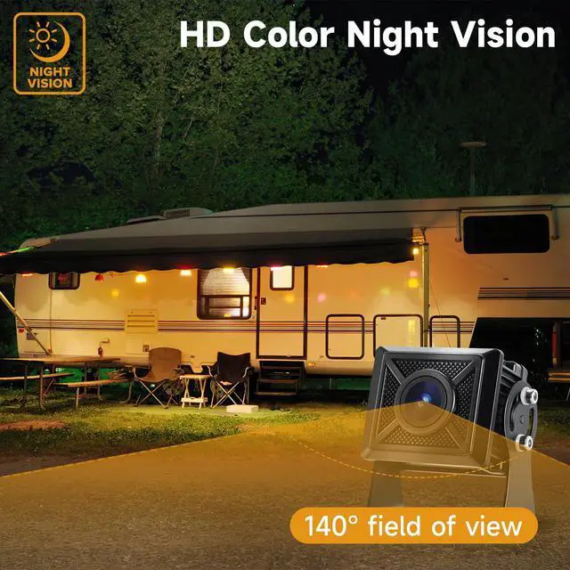 Alt view image 4 of 7 - 7'' HD1080P Wired Backup Camera System with Touch Screen Monitor, 2 Wired Rear View Cameras, Colorful Night Vision& IP68 Rated &10G Vibration, Backup Camera for Trucks/RVs/Trailers/Skid Steer
