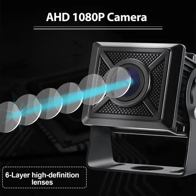 Alt view image 6 of 7 - 7'' HD1080P Wired Backup Camera System with Touch Screen Monitor, 2 Wired Rear View Cameras, Colorful Night Vision& IP68 Rated &10G Vibration, Backup Camera for Trucks/RVs/Trailers/Skid Steer