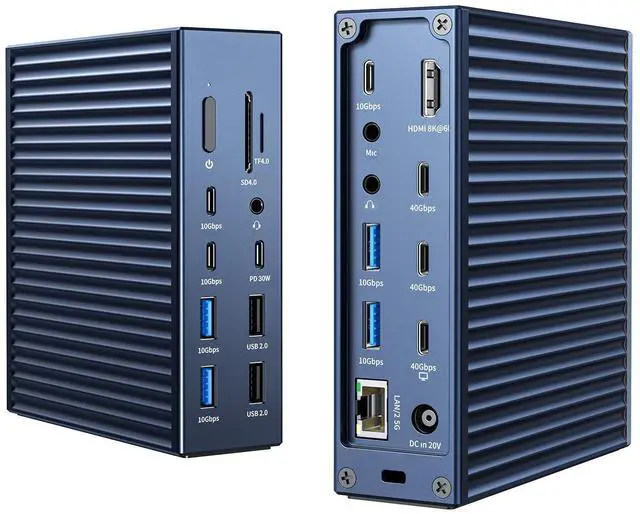 Main image of Thunderbolt 4 Dock 21-IN-140gbps for MacBook Pro Docking Station Dual Monitor, 8K60Hz HDMI 2.5 GbE Ethernet SD/TF 4.010Gbps 7*USB C/A, 3.5mm Audio, 40Gbps Dock for Mac/Dell/HP/Lenovo/ThinkPad
