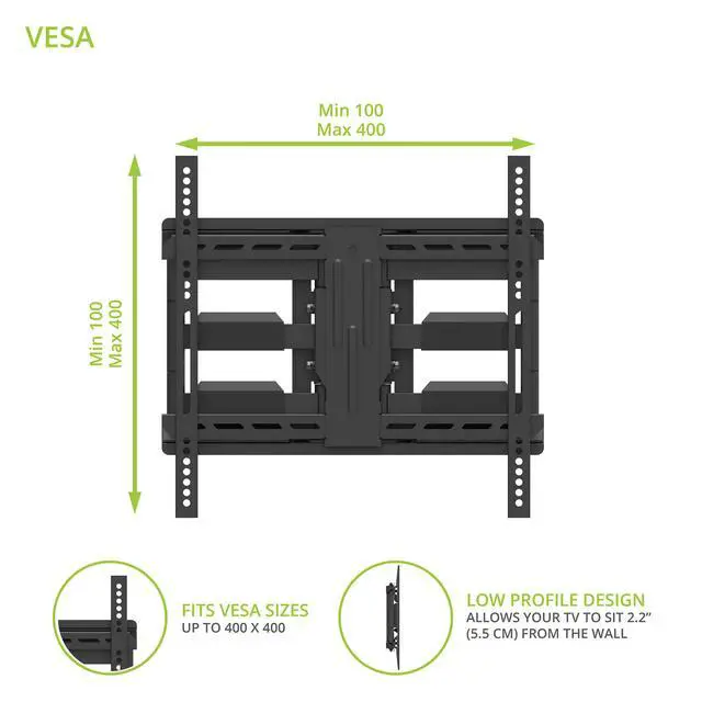 Alt view image 5 of 7 - LX600SW Full-Motion Steel Stud TV Mount with SNAPTOGGLE® Heavy-Duty Toggle Bolts for 34" to 65" TVs | for Metal Studs ONLY | Black